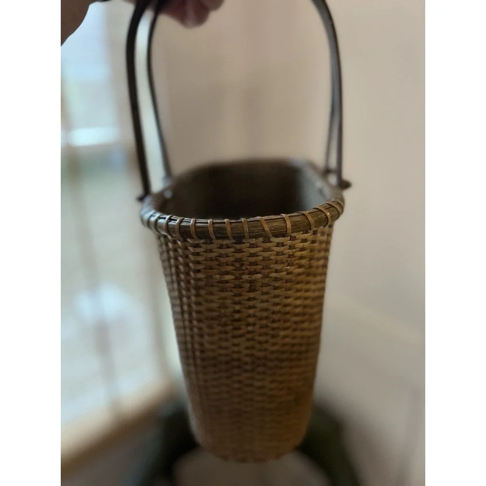 Vintage Swing Nantucket Basket Purse handbag Double Handles Shopping